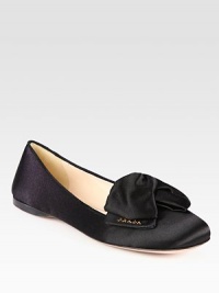 A raised logoed bow tops this classic satin silhouette. Satin upperLeather lining and solePadded insoleMade in ItalyOUR FIT MODEL RECOMMENDS ordering one half size up as this style runs small. A raised logoed bow tops this classic satin silhouette. Satin upperLeather lining and solePadded insoleMade in ItalyOUR FIT MODEL RECOMMENDS ordering one half size up as this style runs small.