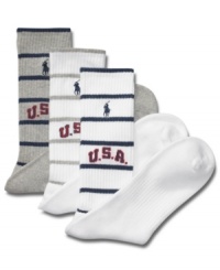 Show your true colors with these USA socks from Ralph Lauren. Show your true colors with these USA socks from Ralph Lauren.
