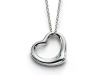 Silvertone Designer Style Open Floating Heart Charm Pendant Necklace Fashion Jewelry
