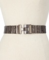 Pretty patches of fierce faux leather up the wow factor on this stretch belt by Style&co.