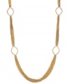 Go for the gold. Lauren by Ralph Lauren's airy necklace features multiple strands of fine chains and intricate cut-out stations. Set in gold tone mixed metal. Approximate length: 36 inches.