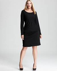 From morning to midnight, this transitional DKNYC Plus dress streamlines your style with a minimalist silhouette. Delicate shirring at the waistline crafts an effortlessly flattering finish. From morning to midnight, this transitional DKNYC Plus dress streamlines your style with a minimalist silhouette. Delicate shirring at the waistline crafts an effortlessly flattering finish.