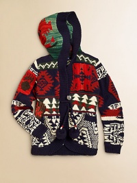 A festive intarsia-knit pattern gives a timeless heritage charm to a hearty knit sweater with a hooded silhouette for extra warmth.Attached hoodLong sleevesSingle button-loop closureWelt hand pocketsCotton/Acrylic/HempDry cleanImported Please note: Number of buttons may vary depending on size ordered. A festive intarsia-knit pattern gives a timeless heritage charm to a hearty knit sweater with a hooded silhouette for extra warmth.Attached hoodLong sleevesSingle button-loop closureWelt hand pocketsCotton/Acrylic/HempDry cleanImported Please note: Number of buttons may vary depending on size ordered.