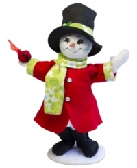 Give winter a warm welcome with the Snowflake Snowman, dressed in a coordinating scarf, hat and coat. Soft and flexible for easy positioning, this Annalee figurine is a bright spot on cold days. Give winter a warm welcome with the Snowflake Snowman, dressed in a coordinating scarf, hat and coat. Soft and flexible for easy positioning, this Annalee figurine is a bright spot on cold days.