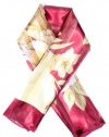 Aloha Floral Long Satin Stripe Scarf Scarf Colors: Red