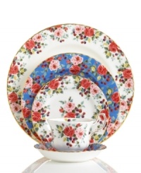 Embrace tradition at the table with the elaborately hand-rendered blooms and graceful bone china of Rosa dinnerware by Royal Albert. Dainty ruffled edges and bands of gold complete the quintessential English place settings with old-world opulence. Embrace tradition at the table with the elaborately hand-rendered blooms and graceful bone china of Rosa dinnerware by Royal Albert. Dainty ruffled edges and bands of gold complete the quintessential English place settings with old-world opulence.