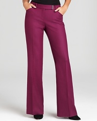 In a vibrant wine hue, Elie Tahari's Simone pants ring in cooler weather and chic seasonal style. In a vibrant wine hue, Elie Tahari's Simone pants ring in cooler weather and chic seasonal style.