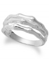 Serenity now. This tranquil ring style by Giani Bernini features three bamboo-shaped bands in sterling silver. Size 8.