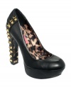 Betsey Johnson's Zaine Speed Lace platform pumps feature corset detail on the chunky heel for a look that's sexy and unique.