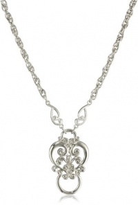 1928 Jewelry Silver-Tone Heart Eyeglass Holder Pendant Necklace 1928 Jewelry Silver-Tone Heart Eyeglass Holder Pendant Necklace