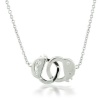 Bling Jewelry Silver Fifty Shades of Grey Fetish Inspired Handcuff Necklace CZ