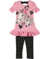 Beautees Glitter Mane 2-Piece Outfit (Sizes 4 - 6X) - pink, 6
