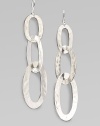 From the Roma Collection. Crinkly oval links in graduated sizes create an earring design of simple drama.Sterling silverLength, about 3¼Ear wireImported