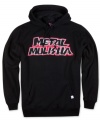 This signature fleece hoodie by Metal Mulisha keeps you warm while looking cool.