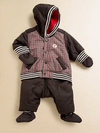 Baby will be perfectly suited for the blustery weather in this cozy, puffy set with detachable pants Baby will be perfectly suited for the blustery weather in this cozy, puffy set with detachable pants