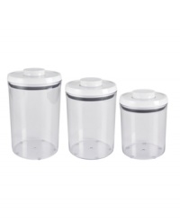 Put fresh food on lockdown! With the press of a button, each pop container locks ingredients, leftovers and other foods in an airtight seal to trap in flavor and extend shelf life. Stackable for optimal organization and space-saving, these containers bring organization into your pantry. Put fresh food on lockdown! With the press of a button, each pop container locks ingredients, leftovers and other foods in an airtight seal to trap in flavor and extend shelf life. Stackable for optimal organization and space-saving, these containers bring organization into your pantry.