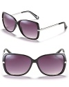 Square oversized sunglasses with a graduated solid to clear frame, a must-have accessory for the sunny season.