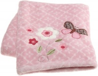 Carter's Butterfly Flowers Boa Blanket, Pink/Choc, 30 X 40 Carter's Butterfly Flowers Boa Blanket, Pink/Choc, 30 X 40