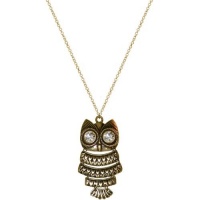 1.75 Articulated Owl Necklace On 16 Chain W/3 Extn. In Antique Brass 1.75 Articulated Owl Necklace On 16 Chain W/3 Extn. In Antique Brass