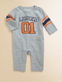 A charming romper with a football motif in cozy cotton for your little all star.CrewneckLong sleevesShoulder snapsBottom snapsCottonMachine washImported Please note: Number of snaps may vary depending on size ordered. A charming romper with a football motif in cozy cotton for your little all star.CrewneckLong sleevesShoulder snapsBottom snapsCottonMachine washImported Please note: Number of snaps may vary depending on size ordered.