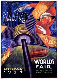 1934 Chicago World's Fair 14x20 Planked Wood Sign Wall Decor Art 1934 Chicago World's Fair 14x20 Planked Wood Sign Wall Decor Art
