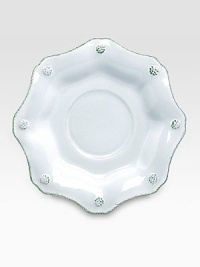 A beautiful stoneware saucer is crafted in Portugal with elegant curves to bring irresistibly romantic European charm to a dinner or party. From the Berry & Thread CollectionCeramic stoneware7 diam.Dishwasher- & microwave-safeImported A beautiful stoneware saucer is crafted in Portugal with elegant curves to bring irresistibly romantic European charm to a dinner or party. From the Berry & Thread CollectionCeramic stoneware7 diam.Dishwasher- & microwave-safeImported