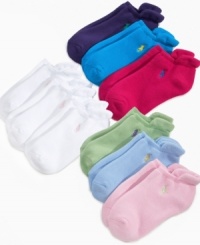 A heel tab makes these comfortable Ralph Lauren socks easy to put on and take off. A heel tab makes these comfortable Ralph Lauren socks easy to put on and take off.