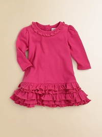 An adorable dress is accented with tiers of ruffles for a girly look.CrewneckLong sleevesBack buttonsRuffled hemCottonMachine washImported Please note: Number of buttons may vary depending on size ordered. An adorable dress is accented with tiers of ruffles for a girly look.CrewneckLong sleevesBack buttonsRuffled hemCottonMachine washImported Please note: Number of buttons may vary depending on size ordered.