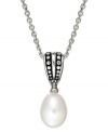 Timeless elegance. From its Pallini collection, Honora offers this sterling silver necklace featuring a cultured freshwater pearl (9-10 mm) pendant for a glamorous look. Approximate length: 19 inches. Approximate drop: 1 inch.