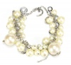 ABS by Allen Schwartz Silver Chains Bracelet w/ Multi Dangle Pearls & Crystals