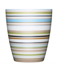 More than bold stripes and warm colors, the Origo tumbler transitions from oven to table and into the dishwasher without a hitch. Combine with other Iittala dinnerware pieces to make any setting pop. Designed by Alfredo Haberli. More than bold stripes and warm colors, the Origo tumbler transitions from oven to table and into the dishwasher without a hitch. Combine with other Iittala dinnerware pieces to make any setting pop. Designed by Alfredo Haberli.