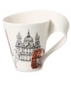 Brew your own cafe culture with the New Wave Cafe mug. A fluid design borrowed from Villeroy & Boch's New Wave dinnerware collection is illustrated with the famed landmarks of London.
