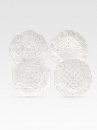 Mix-and-match set of four ceramic plates are designed to evoke the architecture and artistry of European formal gardens. Beautiful, hand-finished set is a fabulous touch at the dinner table or displayed on the wall. Ceramic Dishwasher safe Each 9½ diameter Imported Mix-and-match set of four ceramic plates are designed to evoke the architecture and artistry of European formal gardens. Beautiful, hand-finished set is a fabulous touch at the dinner table or displayed on the wall. Ceramic Dishwasher safe Each 9½ diameter Imported