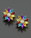 A burst of bright color. Multicolor marquise stones (1-1/3 ct. t.w.) with pretty diamond accents create a fun and fresh floral shape. Set in 14k gold.