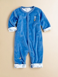 Crafted in plush pima cotton, this cozy velour one-piece reverses to reveal a space cowboy print.CrewneckLong sleevesFront snapsBottom snapsPima cottonMachine washImported Please note: Number of snaps may vary depending on size ordered. Crafted in plush pima cotton, this cozy velour one-piece reverses to reveal a space cowboy print.CrewneckLong sleevesFront snapsBottom snapsPima cottonMachine washImported Please note: Number of snaps may vary depending on size ordered.
