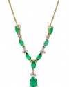 Effy Jewlery 14K Yellow Gold Emerald and Diamond Necklace, 2.2 TCW