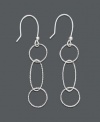 Macy's Sterling Silver Circular and Oval Linear Drop Earrings