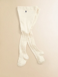 Pretty cable-knit tights keep little legs warm with full coverage.Elastic waistSmooth from waist to hips80% cotton/18% polyester/2% spandexMachine washImported Pretty cable-knit tights keep little legs warm with full coverage.Elastic waistSmooth from waist to hips80% cotton/18% polyester/2% spandexMachine washImported