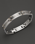 Bright 18K gold enhances the gleam of sterling silver. By Dolan & Bullock. From the Stainless Steel and 18k Collection.