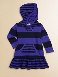 Stripes both thick and thin are enchanting on this cute pullover style of soft French terry with a cozy hood and a wide ruffle at the hem.Narrow-striped hoodRibbed crossover necklineLong sleevesSlightly flared bodyKangaroo pocketRuffled hemPullover stylingModal/cottonMachine washImported Stripes both thick and thin are enchanting on this cute pullover style of soft French terry with a cozy hood and a wide ruffle at the hem.Narrow-striped hoodRibbed crossover necklineLong sleevesSlightly flared bodyKangaroo pocketRuffled hemPullover stylingModal/cottonMachine washImported