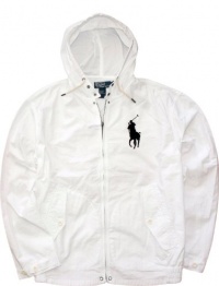 Polo Ralph Lauren Big Pony Lightweight Full-Zip Hooded Windbreaker (X-Large, White) Polo Ralph Lauren Big Pony Lightweight Full-Zip Hooded Windbreaker (X-Large, White)