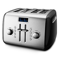 Maybe the best thing since sliced bread, this four-slice toaster virtually does it all. With its sleek design, durable metal construction and extra-wide slots, this is the toaster you want in the kitchen.