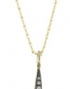 Mizuki Silver and 14k Gold Diamond Square Icicle Cross Charm Necklace