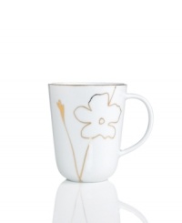 Wildflowers flourish on glazed white porcelain, sprouting from the base of these Charter Club mugs. A banded edge adds a classic touch to a pattern with modern spirit.