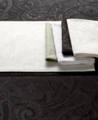 An everyday luxury from Lauren Ralph Lauren, the Suite Paisley placemat features a timeless jacquard pattern with a touch of shine to elevate any dining area. An everyday luxury from Lauren Ralph Lauren, the Suite Paisley placemat features a timeless jacquard pattern with a touch of shine to elevate any dining area.