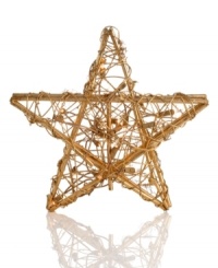 A shining star, this unique tree topper from Kurt Adler combines the natural beauty of rattan with the soft glow of Christmas lights. A shining star, this unique tree topper from Kurt Adler combines the natural beauty of rattan with the soft glow of Christmas lights.