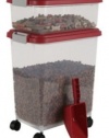 IRIS Airtight Pet Food Container Combo Kit, Garnet Red/Gray