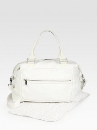 Form and function go hand in hand for taking along your baby's essentials, in a subtle signature jacquard with webbed trim.Detachable, adjustable shoulder strapDouble top handlesTop zip closureTwo outside zip pocketsChanging padWipe-clean lining70% polyester/30% nylonAbout 19W X 11H X 7DImported Form and function go hand in hand for taking along your baby's essentials, in a subtle signature jacquard with webbed trim.Detachable, adjustable shoulder strapDouble top handlesTop zip closureTwo outside zip pocketsChanging padWipe-clean lining70% polyester/30% nylonAbout 19W X 11H X 7DImported