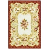 Safavieh Chelsea Collection HK73A-3R Hand-Hooked Ivory and Burgundy Wool Round Area Rug, 3-Feet