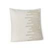Soft ivory canvas adorned with appliqued strips of rich leather create chic modern style on this HUGO BOSS decorative pillow.